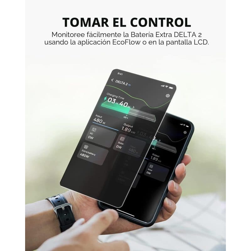 Conexión entre la batería extra y la estación Delta 2