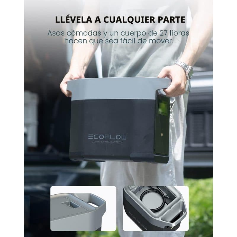 Batería en uso con luces LED conectadas durante apagón simulado