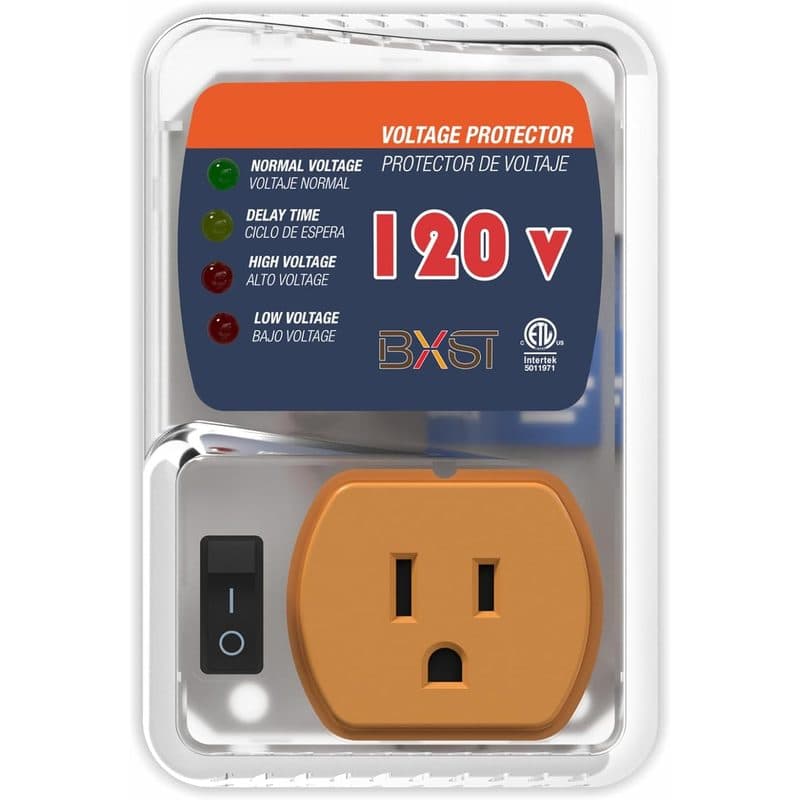 Protector en uso durante apagón con luz indicadora
