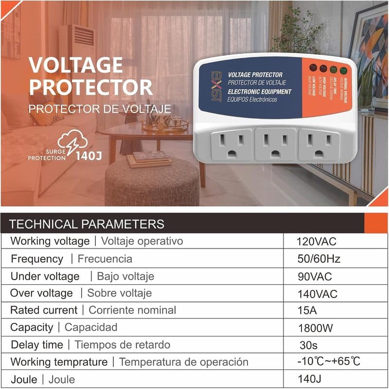 Regleta protectora BXST con 3 tomacorrientes y panel digital