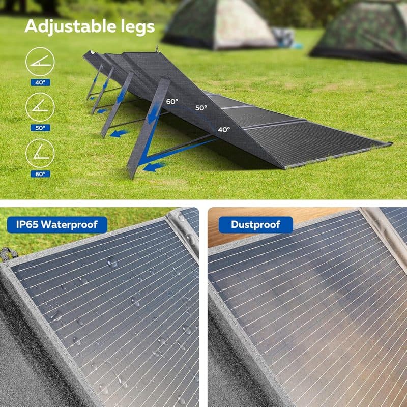 Detalle de la superficie del panel solar con gotas de agua mostrando su resistencia al agua y al polvo