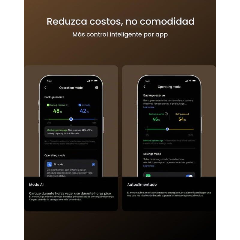 Aplicación EcoFlow con controles de carga y reserva para DELTA 3 Max