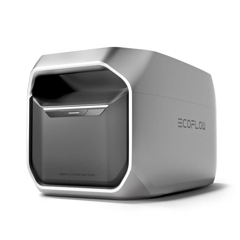 Batería extra EcoFlow Delta Serie 3 de 1024Wh vista frontal con puertos