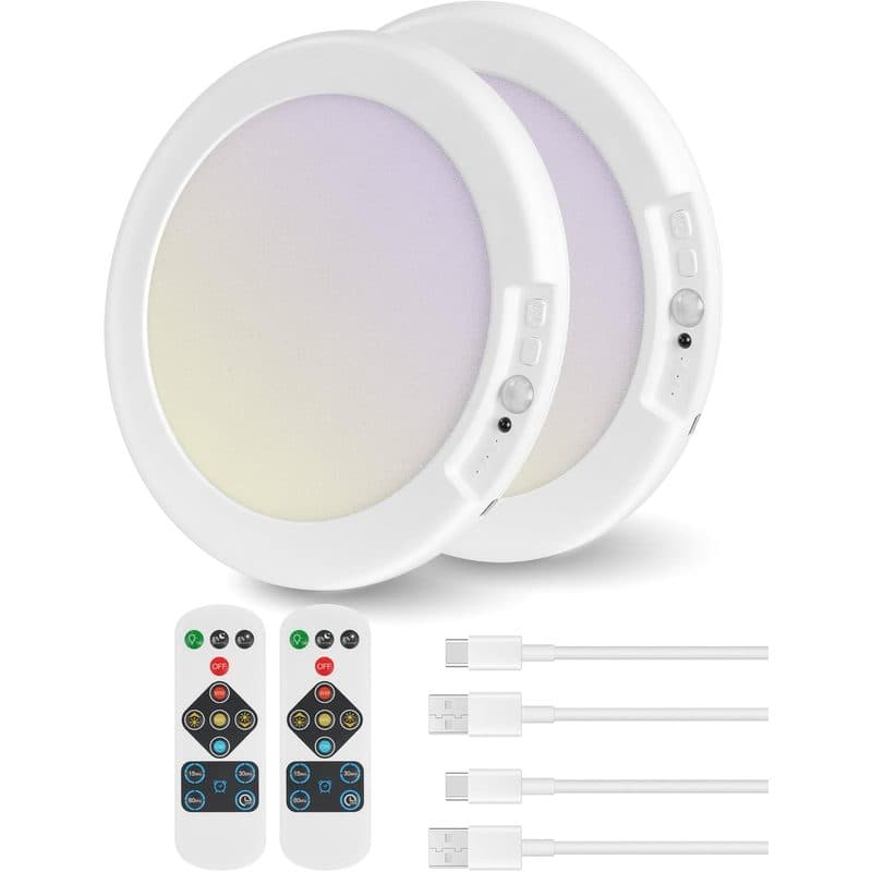 Lámpara de techo recargable GOEBLESON con control remoto luz LED blanca para emergencia y apagones en Cuba