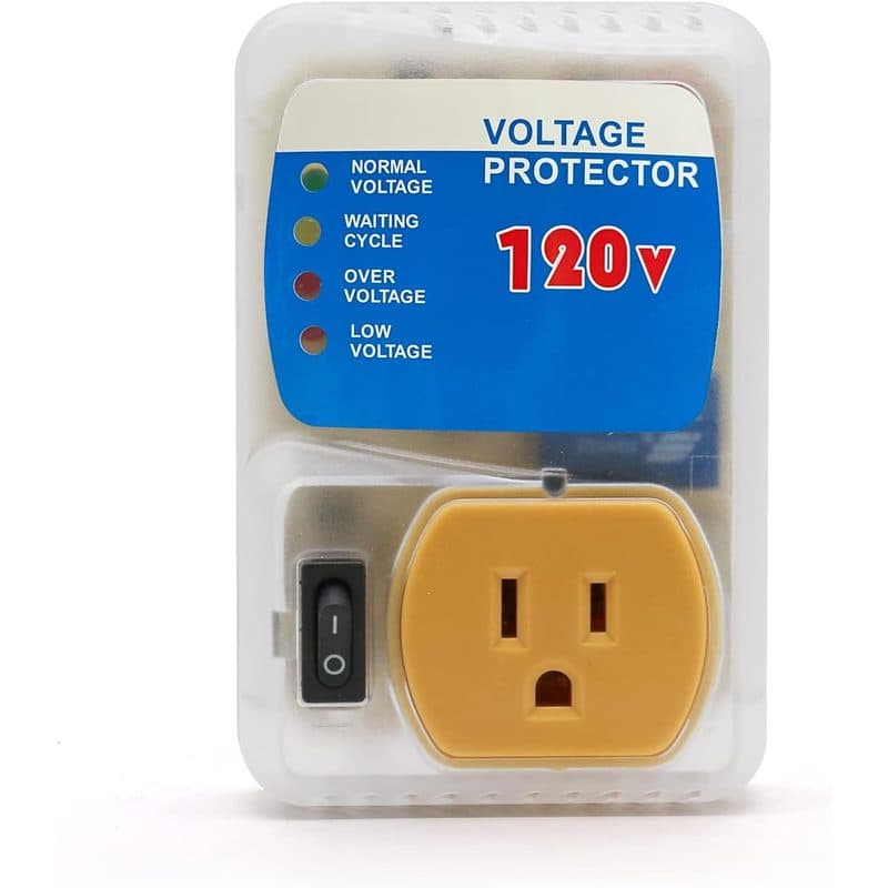 Protector de voltaje BSEED blanco para electrodomésticos vista frontal