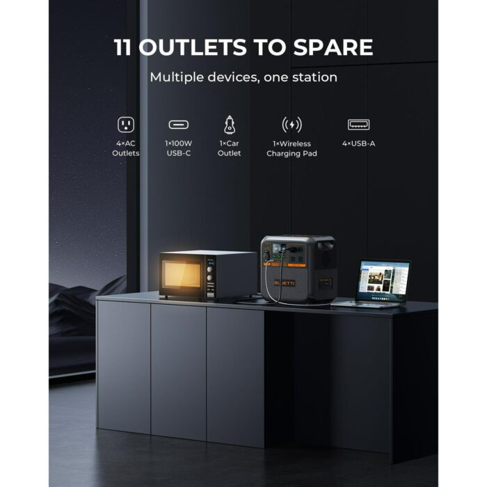 stación de Energía BLUETTI AC180P – 1440Wh, 1800W de Salida, Recarga Solar Rápida, Ideal para Apagones en Cuba - Imagen 6