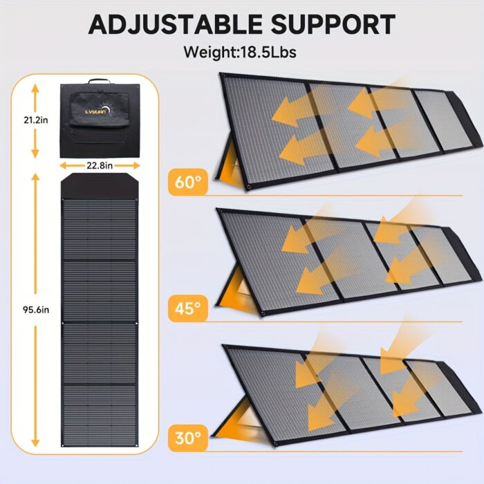 Panel Solar Plegable LVYUAN 200W/400W – Monocristalino, Ultraligero y Portátil para Emergencias y Energía en Cuba - Imagen 3
