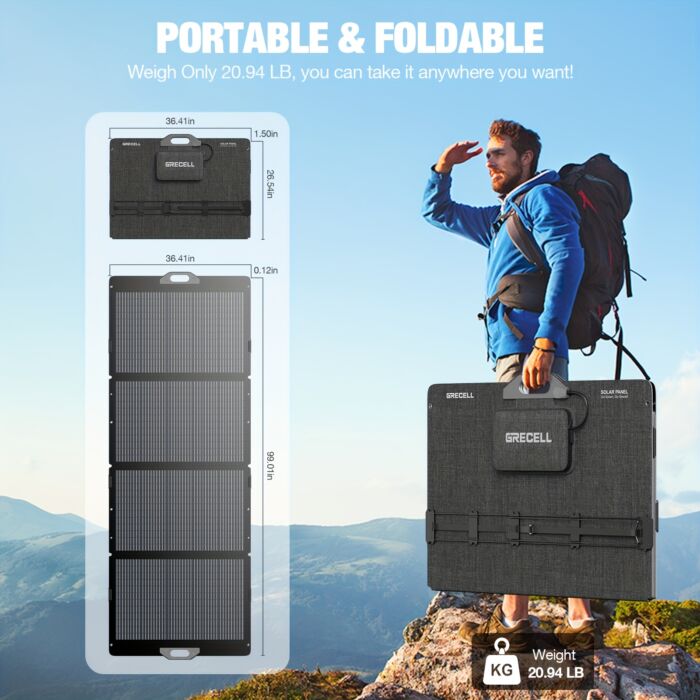 Panel Solar Plegable 349W – Cargador Solar de Alta Eficiencia con Salida XT60/Anderson para Generadores, Van y Apagones en Cuba - Imagen 4