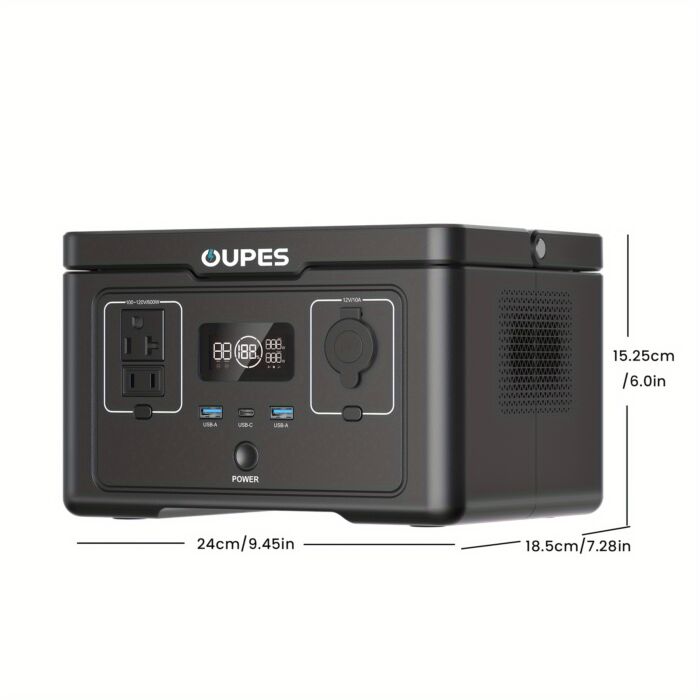 OUPES Exodus 600 – Estación de Energía Portátil 600W, Batería LiFePO4, Recarga Rápida 256Wh para Apagones, Camping o Emergencias - Imagen 3