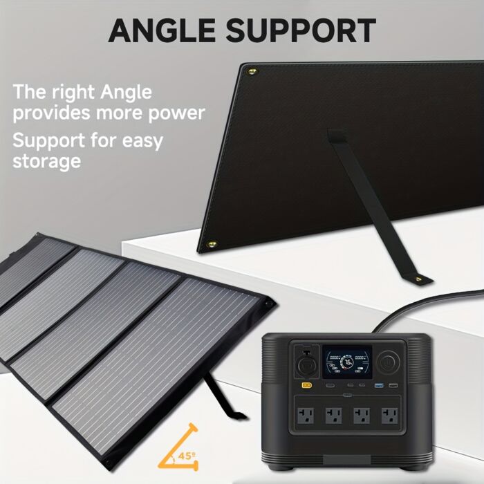LVYUAN Panel Solar Plegable 120W / 300W – Monocristalino, Ultraligero, con Soporte Ajustable, Cargador Solar Portátil para Generadores, Camping y Apagones - Imagen 8