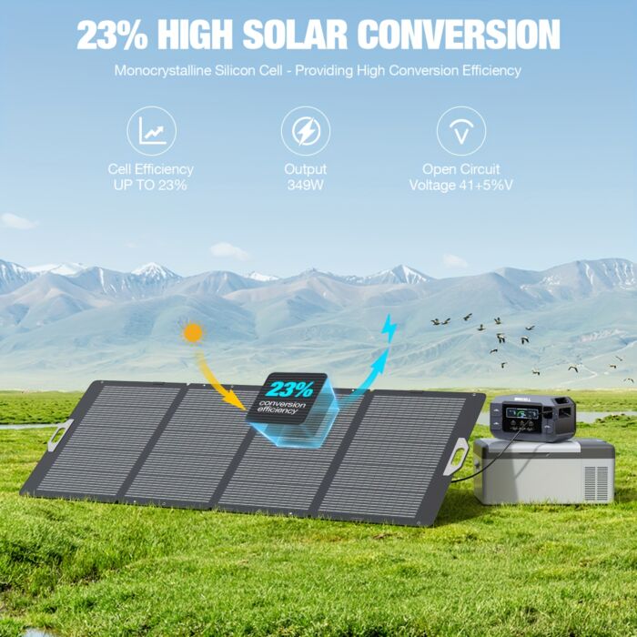 Panel Solar Plegable 349W – Cargador Solar de Alta Eficiencia con Salida XT60/Anderson para Generadores, Van y Apagones en Cuba - Imagen 3
